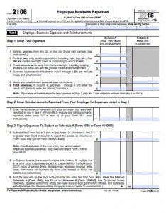 Unreimbursed employee expenses form 2106 and mortgage loans